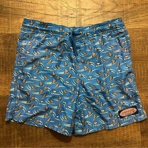 Vineyard Vines Boys Shark Week Circling Shark Chappy Trunks Size 6